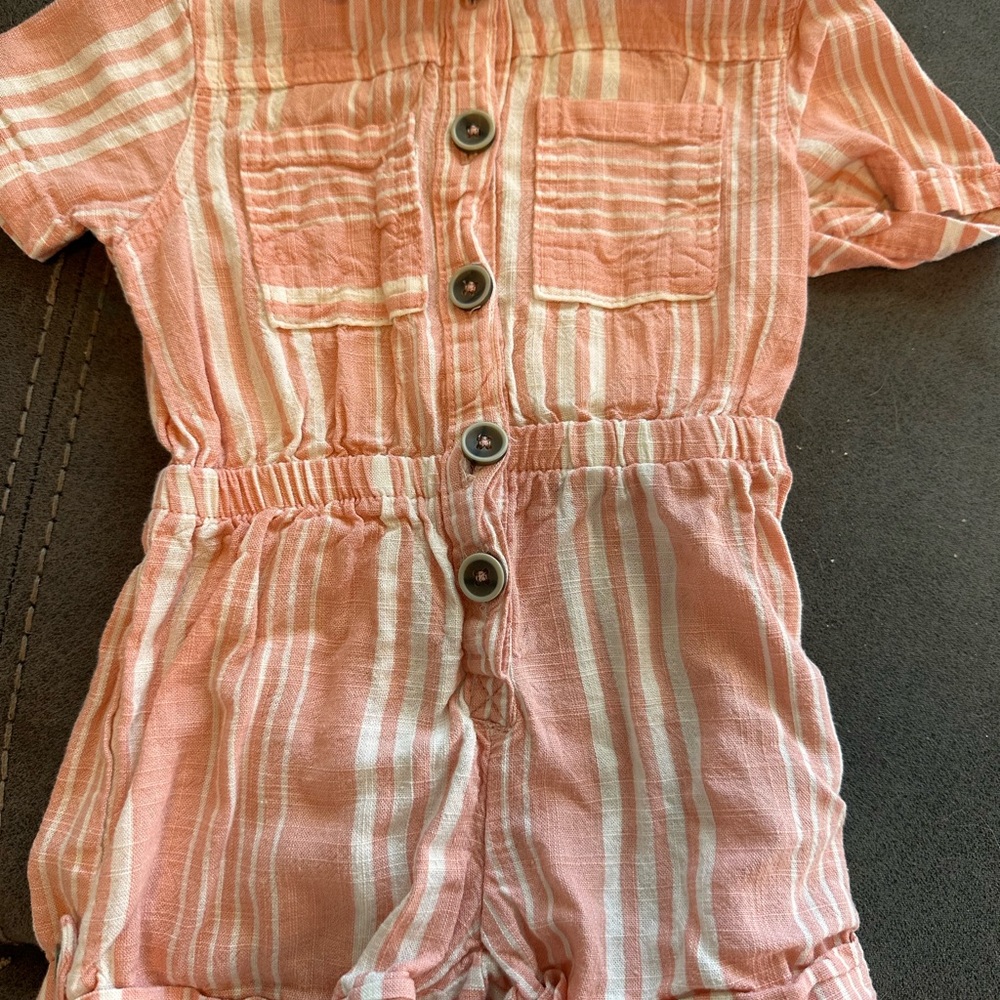 Jessica Simpson Pink and White Striped Bodysuit